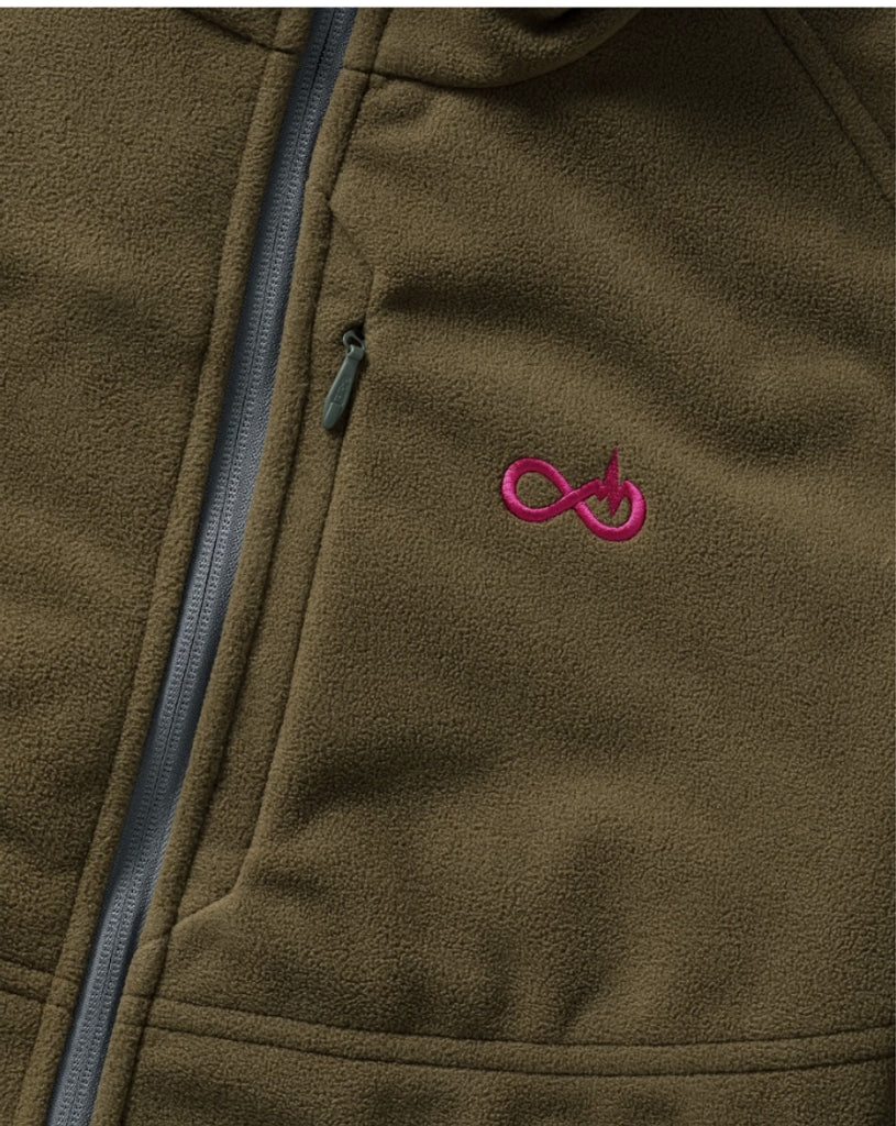 【狩猟生活2024 vo.17掲載】ヘリックス リバーシブル フリース ジャケット / HELIX REVERSIBLE FLEECE JACKET OLIVE/ORANGE（WOMEN)（リバーシブル）
